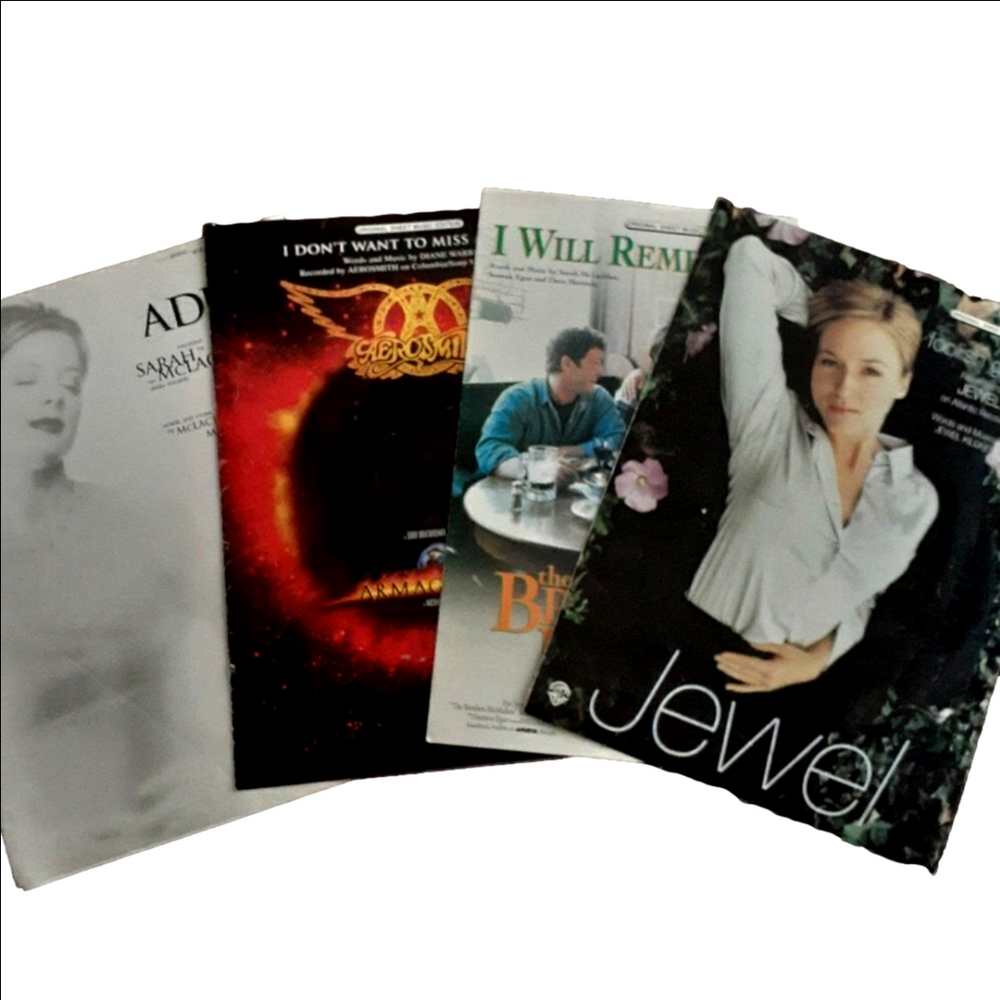 Collection of Vintage 90's Songs Sheet Music Warner Bros & Hal Leonard